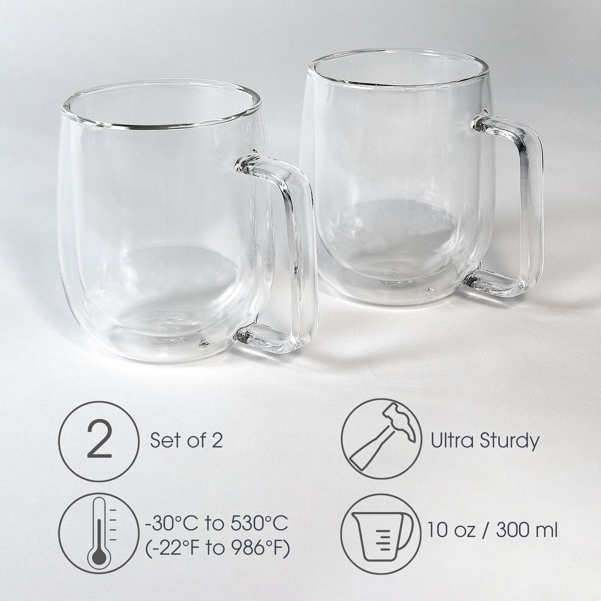 Double-Wall Insulated Glass Mugs (2) - Image 5