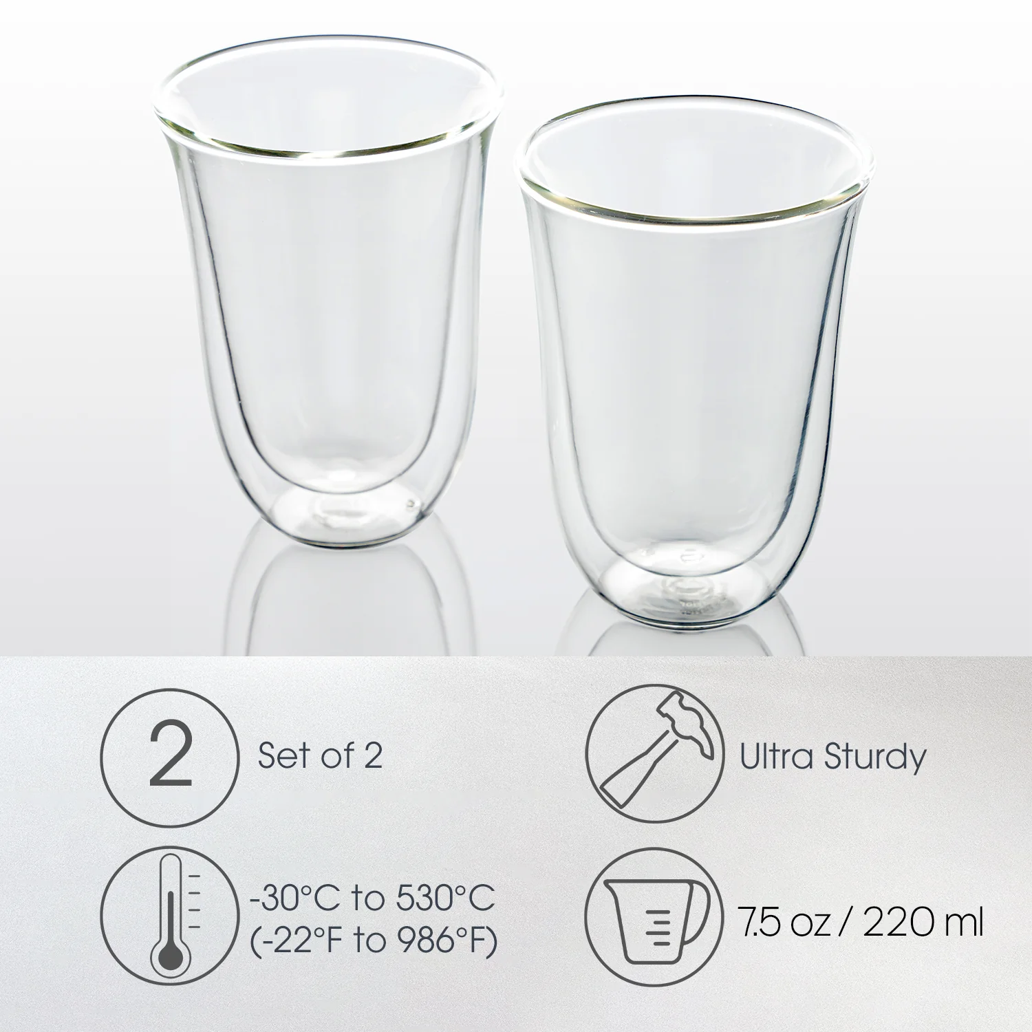 Double-Wall Insulated Latte Glasses (2) - Image 5